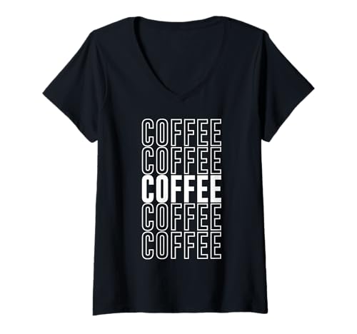 Damen Kaffee T-Shirt mit V-Ausschnitt von Coffee Apparel