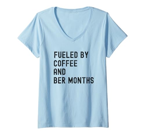 Damen Angetrieben von Kaffee und Bier: Herbst, Herbst, gemütliche Jahreszeit T-Shirt mit V-Ausschnitt Damen Angetrieben von Kaffee und Bier: Herbst, Herbst, gemütliche Jahreszeit T-Shirt mit V-Ausschnitt von Coffee Autumn Cozy Vibes Apparel