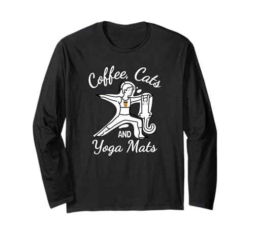 Damen Kaffeekatzen & Yogamatten – Lustige Nameowste Yoga-Katzen Langarmshirt Damen Kaffeekatzen & Yogamatten – Lustige Nameowste Yoga-Katzen Langarmshirt von Coffee Cats & Yoga Mats Namaste Cat & Coffee Lover