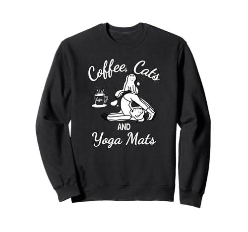 Damen Kaffeekatzen & Yogamatten – Lustige Nameowste Yoga-Katzen Sweatshirt Damen Kaffeekatzen & Yogamatten – Lustige Nameowste Yoga-Katzen Sweatshirt von Coffee Cats & Yoga Mats Namaste Cat & Coffee Lover