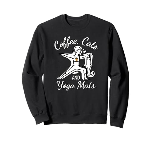 Damen Kaffeekatzen & Yogamatten – Lustige Nameowste Yoga-Katzen Sweatshirt Damen Kaffeekatzen & Yogamatten – Lustige Nameowste Yoga-Katzen Sweatshirt von Coffee Cats & Yoga Mats Namaste Cat & Coffee Lover