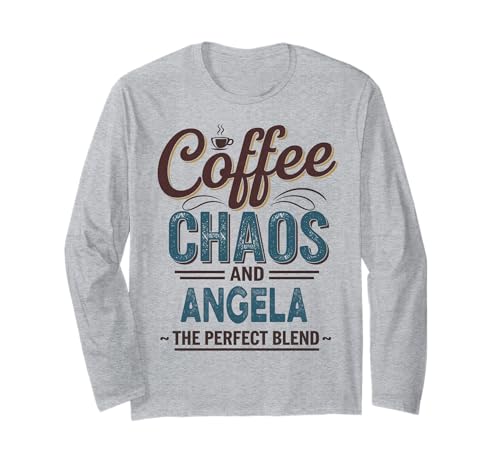 Angela Personalized Cute Coffee Girls Angela Name Langarmshirt Angela Personalized Cute Coffee Girls Angela Name Langarmshirt von Coffee Gift For Women Gift For Angela