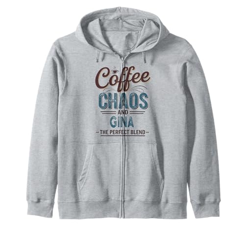 GINA Personalized Cute Coffee Girls GINA Name Kapuzenjacke von Coffee Gift For Women Gift For GINA