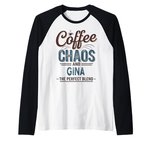 GINA Personalized Cute Coffee Girls GINA Name Raglan von Coffee Gift For Women Gift For GINA