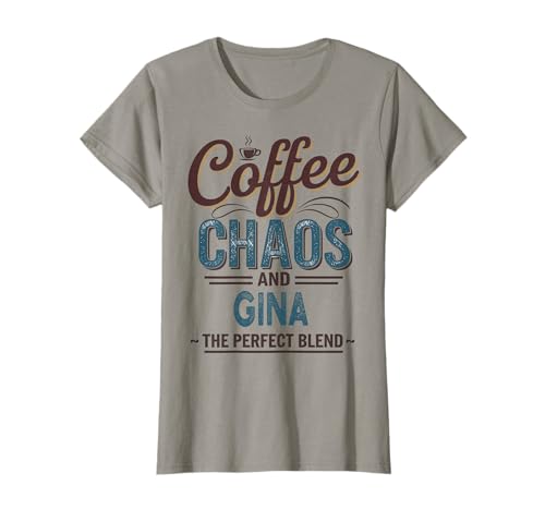 GINA Personalized Cute Coffee Girls GINA Name T-Shirt von Coffee Gift For Women Gift For GINA