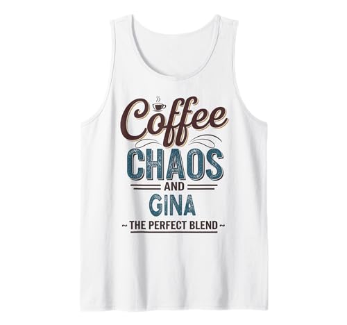 GINA Personalized Cute Coffee Girls GINA Name Tank Top von Coffee Gift For Women Gift For GINA