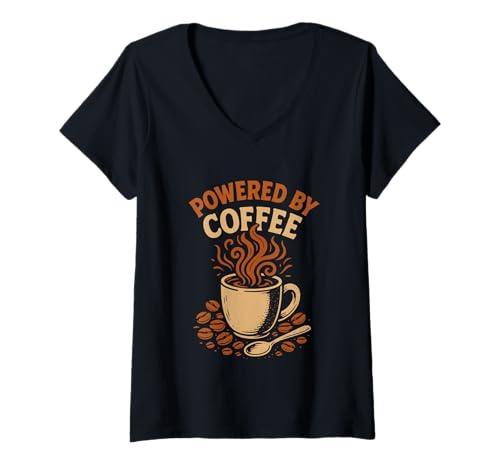 Damen Bereitgestellt von Coffee Funny Caffeine Bean T-Shirt mit V-Ausschnitt Damen Bereitgestellt von Coffee Funny Caffeine Bean T-Shirt mit V-Ausschnitt von Coffee Humor Artwork
