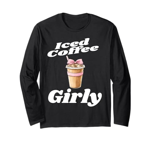 Iced Coffee Girly Lustiger Kaffeeliebhaber Frau Mutter Humor Rosa Langarmshirt Iced Coffee Girly Lustiger Kaffeeliebhaber Frau Mutter Humor Rosa Langarmshirt von Coffee Lover Gifts