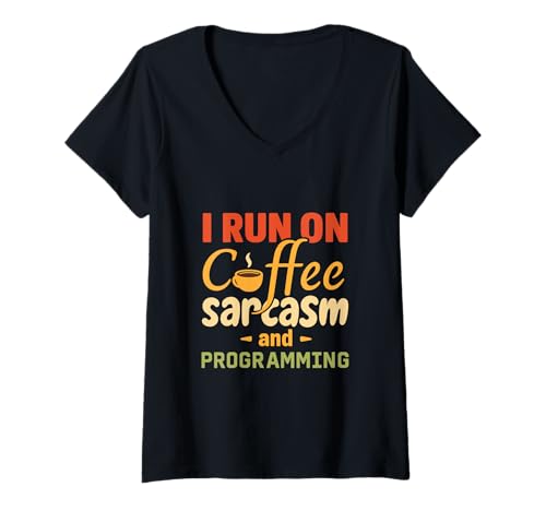 Damen Kaffeeliebhaber Programmierer Programmierung Koffein T-Shirt mit V-Ausschnitt Damen Kaffeeliebhaber Programmierer Programmierung Koffein T-Shirt mit V-Ausschnitt von Coffee Lover Programmer Programming