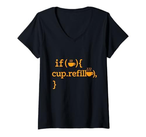 Damen Kaffeeliebhaber Programmierer Programmierung Koffein T-Shirt mit V-Ausschnitt Damen Kaffeeliebhaber Programmierer Programmierung Koffein T-Shirt mit V-Ausschnitt von Coffee Lover Programmer Programming
