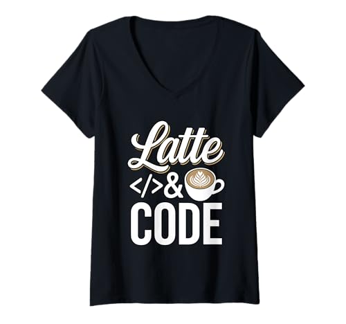 Damen Kaffeeliebhaber Programmierer Programmierung Koffein T-Shirt mit V-Ausschnitt Damen Kaffeeliebhaber Programmierer Programmierung Koffein T-Shirt mit V-Ausschnitt von Coffee Lover Programmer Programming