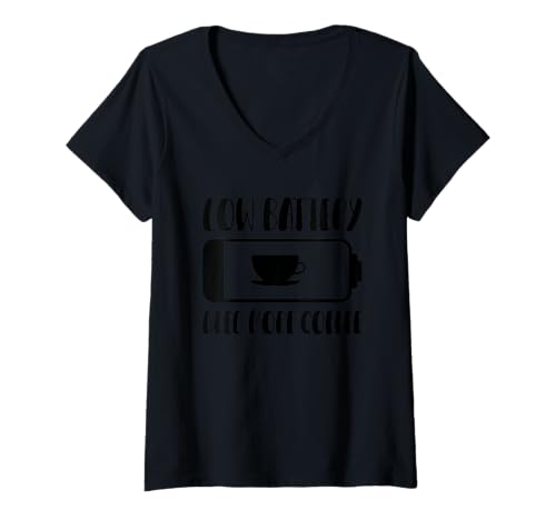 Damen Niedriger Batteriestand – mehr Kaffee T-Shirt mit V-Ausschnitt Damen Niedriger Batteriestand – mehr Kaffee T-Shirt mit V-Ausschnitt von Coffee - Low Battery