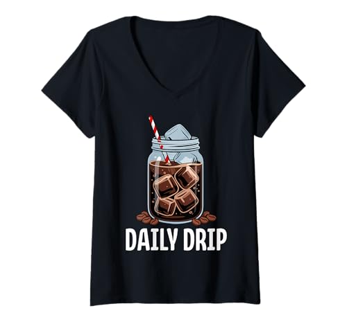 Damen Kaffee - Daily Drip T-Shirt mit V-Ausschnitt Damen Kaffee - Daily Drip T-Shirt mit V-Ausschnitt von Coffee Mood Apparel