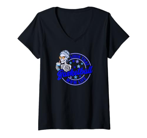 Damen Basketball Mom Life Skelett Lustige Sport Kaffee Vibes T-Shirt mit V-Ausschnitt Damen Basketball Mom Life Skelett Lustige Sport Kaffee Vibes T-Shirt mit V-Ausschnitt von Coffee Skeleton Basketball Mom Funny Retro