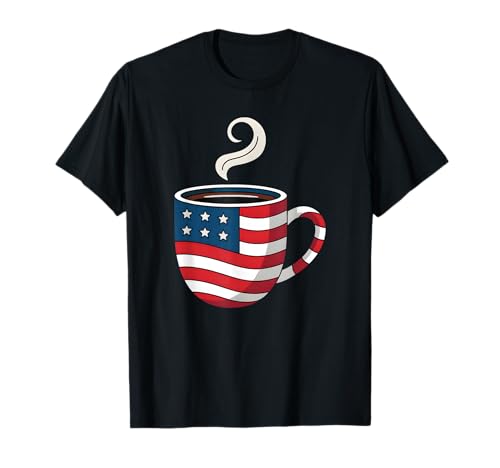 4. Juli Kaffeetasse Amerikanische Flagge Damen Herren T-Shirt 4. Juli Kaffeetasse Amerikanische Flagge Damen Herren T-Shirt von Coffee Women 4th of July Clothes