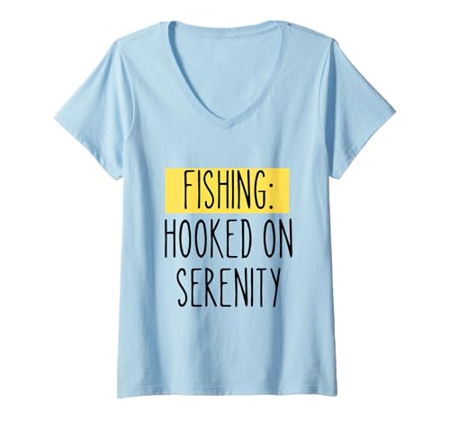Damen Angeln Hobby Lustig Entspannung Angler Outdoor Ruhe Wochenende T-Shirt mit V-Ausschnitt von Coffee & Chaos - Bold Style for Men and Woman