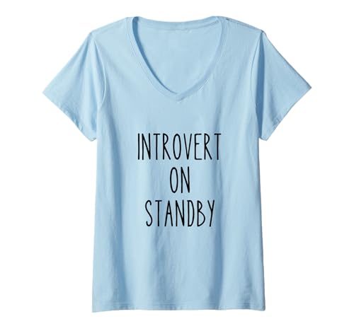 Damen Introvertierter Standby-Bücherwurm, lustig, leise, Humor, soziale Batterie, Bücherwurm T-Shirt mit V-Ausschnitt von Coffee & Chaos - Bold Style for Men and Woman