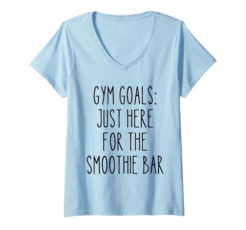 Damen Lustiges Fitness-Studio Humor Lazy Fitness Enthusiast Smoothie Workout T-Shirt mit V-Ausschnitt von Coffee & Chaos - Bold Style for Men and Woman