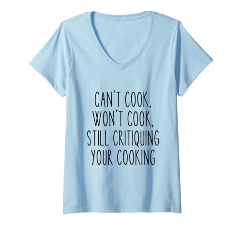 Damen Lustiges sarkastisches Kochen Humor Food Critic Lazy Zitat wählerisch T-Shirt mit V-Ausschnitt von Coffee & Chaos - Bold Style for Men and Woman
