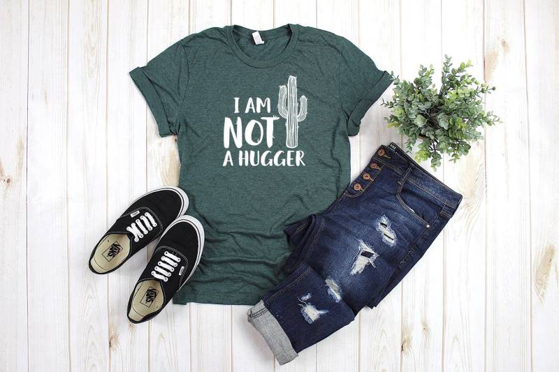 Kein Hugger T-Shirt - Kaktus Shirt Lustige Linien Clever E.t- Introvertierte Tshirt Verrückte Pflanze Lady Gärtner Geschenk von CoffeeNTees