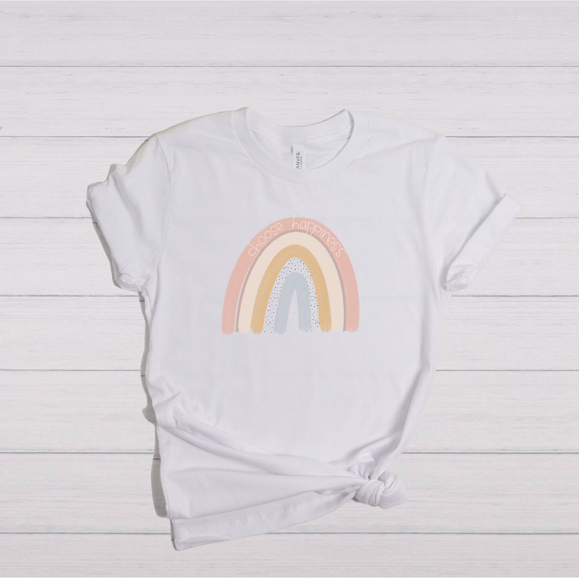 Glücksshirt | Boho Regenbogen Bella + Leinwand von CoffeeTeachInspire