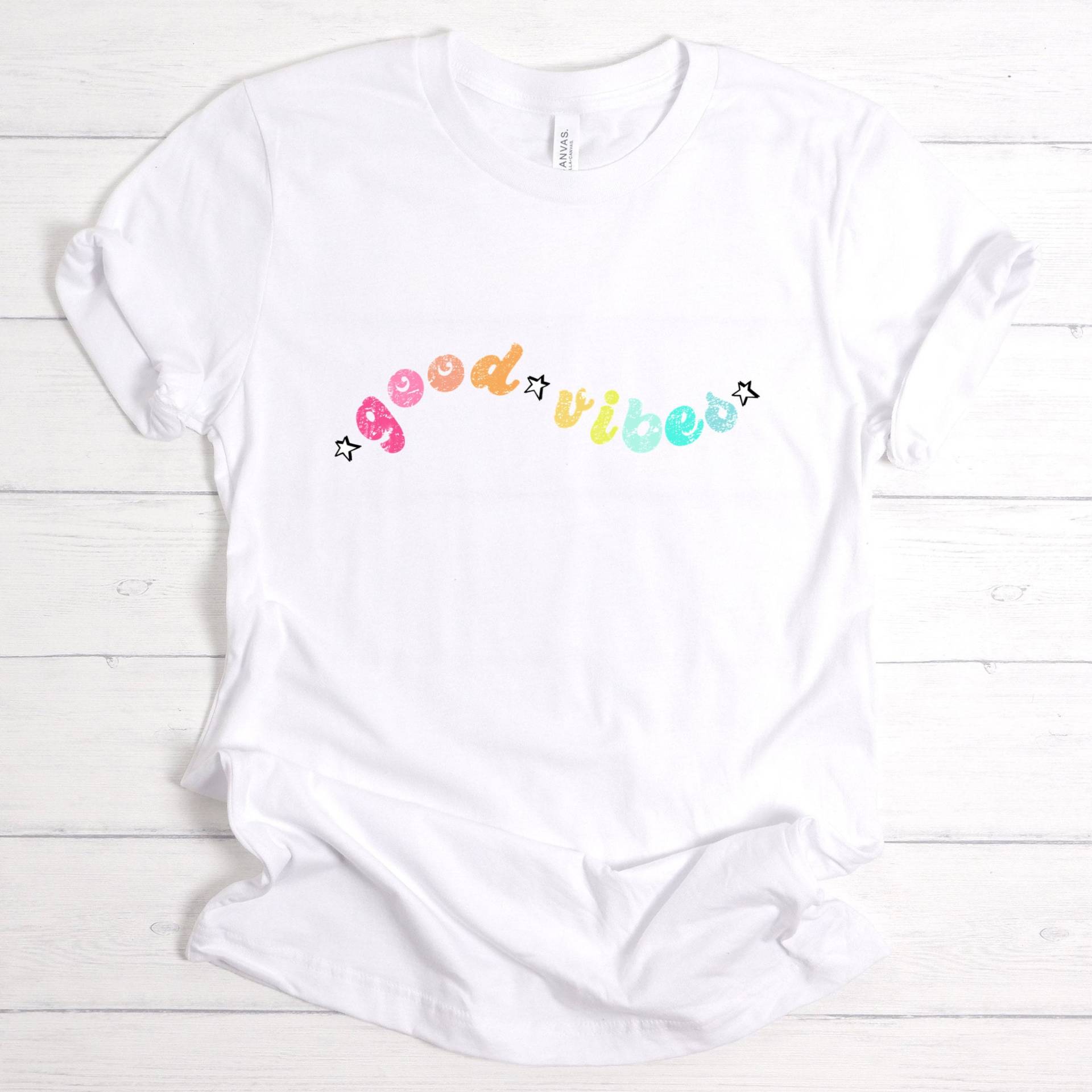 Gute Stimmung Shirt | Heller Regenbogen Bella + Leinwand von CoffeeTeachInspire