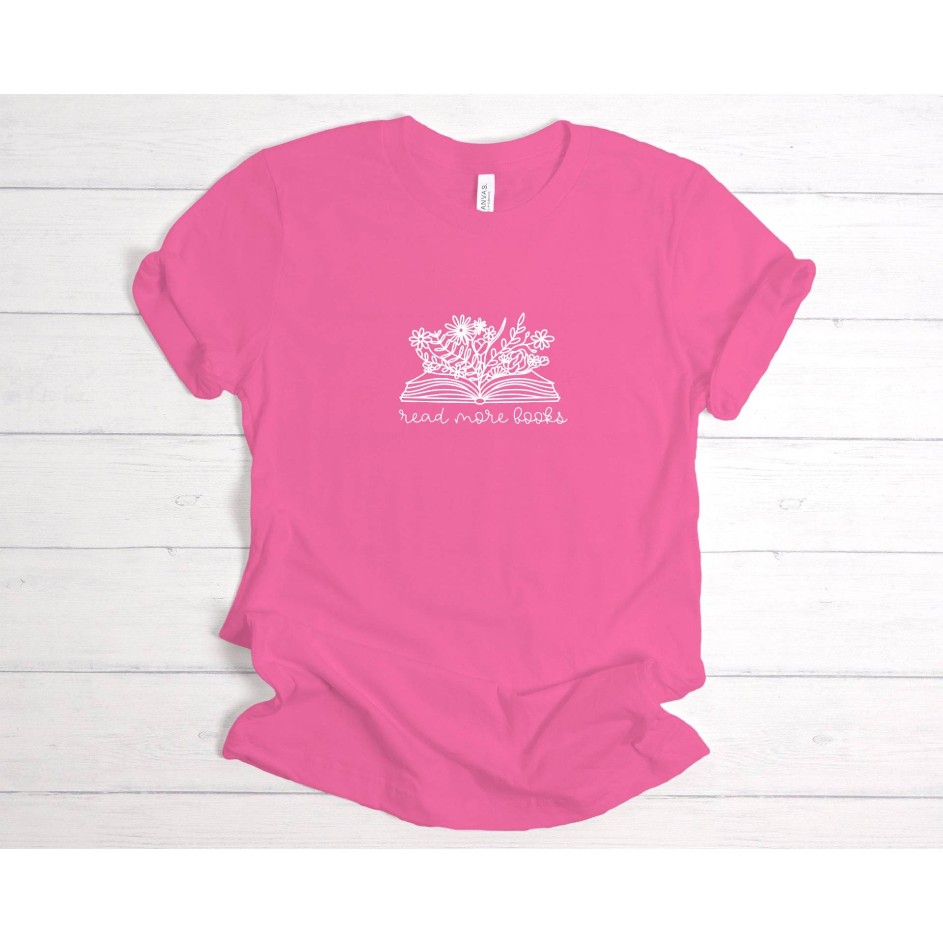 Mehr Bücher Lesen | Buch Mit Blumen Frühling T-Shirt Bella + Leinwand von CoffeeTeachInspire