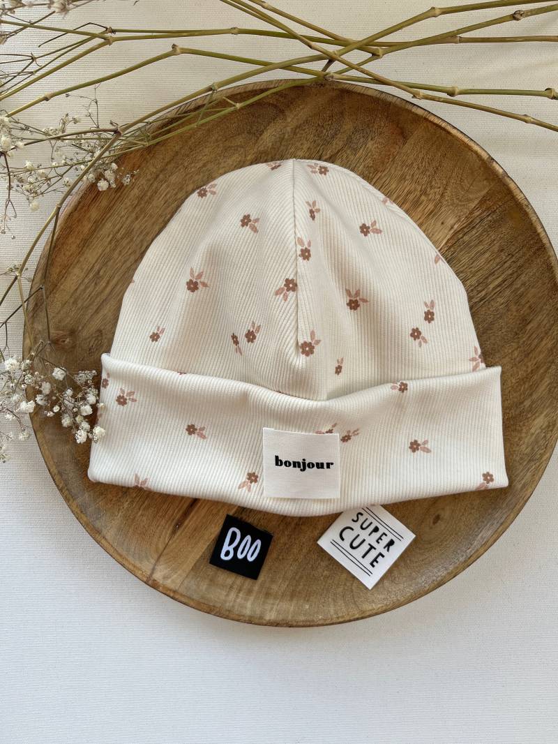Hipster Beanie Mütze " Fleur Für Baby Kind Aus Rippjersey Mit/Ohne Label von CogaDesign