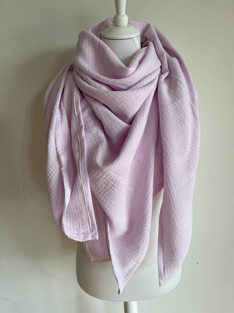 xxl Musselintuch Candy Pink Dreieckstuch Aus Bio-Musselin Damen Und Mädchen in Verschiedenen Größen, Schal Rose, Mamatuch Rosa von CogaDesign