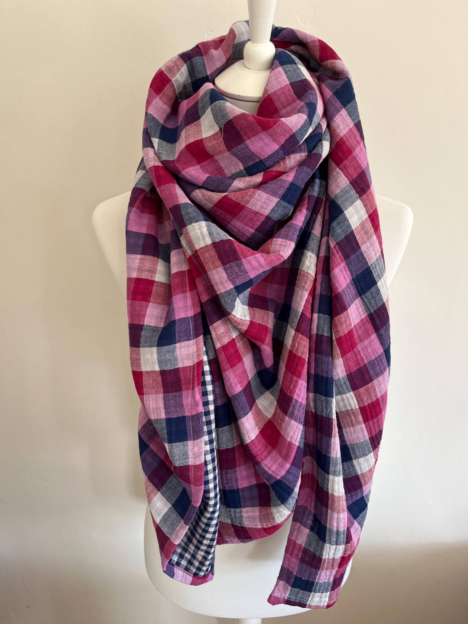 xxl Musselintuch Tartan Dreieckstuch Tuch Bio-Musselin Damen, Schal , Mamatuch; Yogatuch, Pareo von CogaDesign