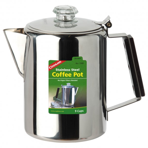 Coghlans - Edelstahlkanne Coffee Pot - Topf Gr 9 Tassen grau von Coghlans