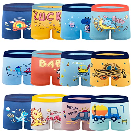 Cogindss Xmrlvn Jungen Unterwäsche Boxershorts Baumwolle Dinosaurier Muster Boxershorts Unterwäsche 12er Pack, 3-5 Jahre, Gelb, Größe: M von Cogindss Xmrlvn