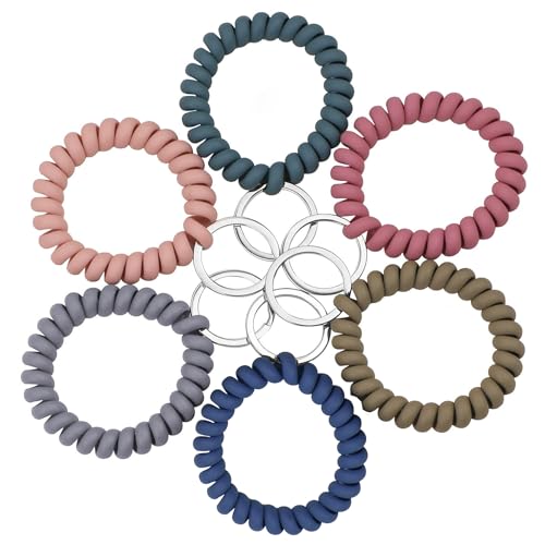 CoguZed Flexible Spirale Handgelenkspule Schlüsselanhänger Armband, dehnbarer Handgelenk-Schlüsselhalter, Schlüsselanhänger für Schwimmen, Sauna, Fitnessstudio, mit Stahl-Schlüsselring für Männer und CoguZed Flexible Spirale Handgelenkspule Schlüsselanhänger Armband, dehnbarer Handgelenk-Schlüsselhalter, Schlüsselanhänger für Schwimmen, Sauna, Fitnessstudio, mit Stahl-Schlüsselring für Männer und von CoguZed