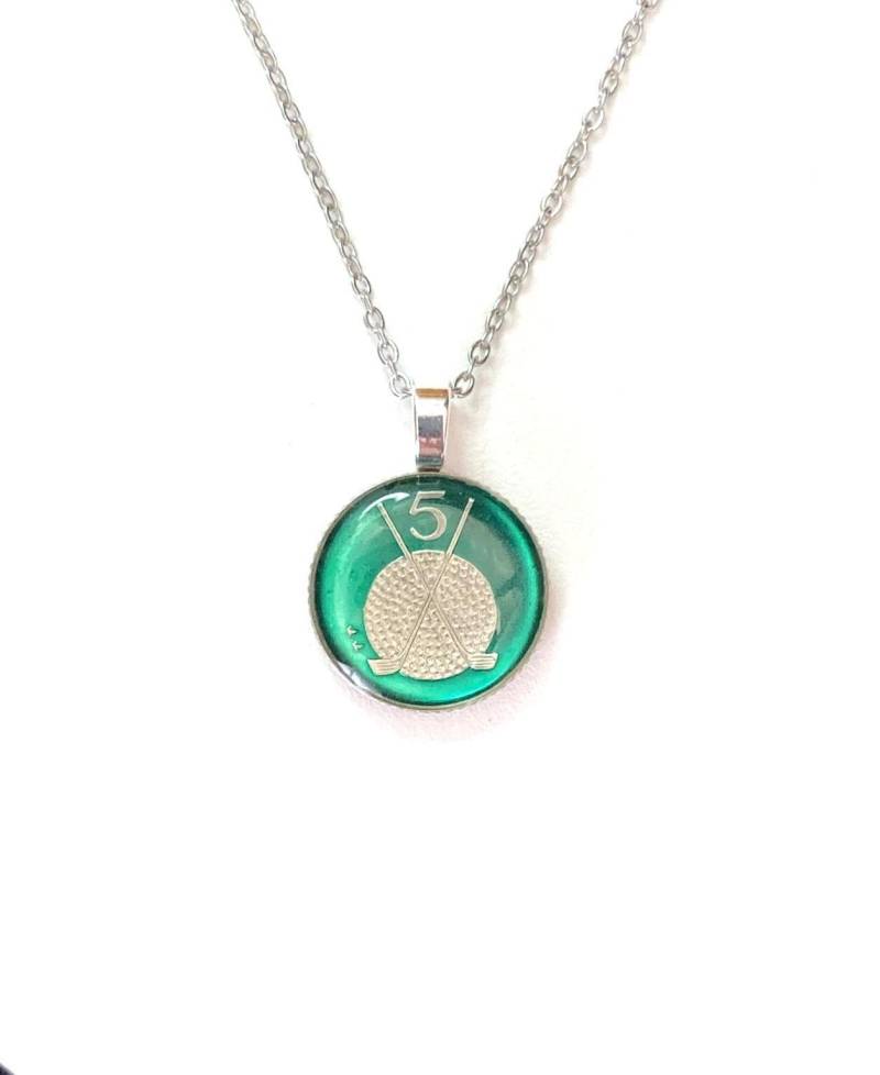 Emaille Golfers Anhänger Isle Of Man Charm Aus Silber von CoinArte