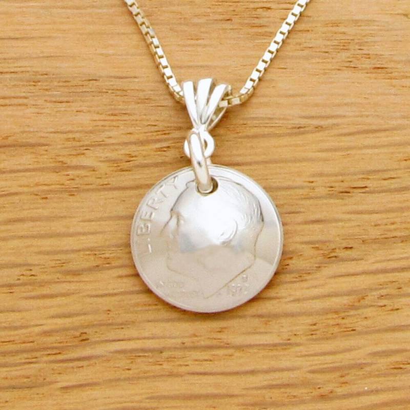 1973 Us Dime Halskette, Zum Geburtstag, Jubiläum, Abschlussfeier von CoinCollectionShop