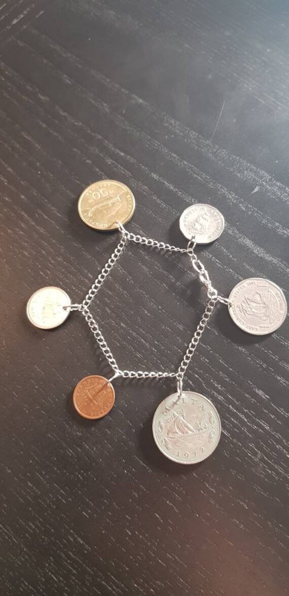 Armband Münze Segelschiffe Segelboot Aus Echten Münzen 18cm von CoinCraftShop
