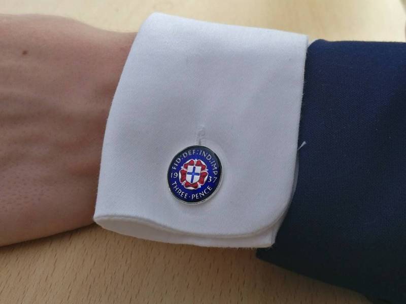 1937 George Vi Dreipenny - Emaille Manschettenknöpfe von CoinCreationsShop