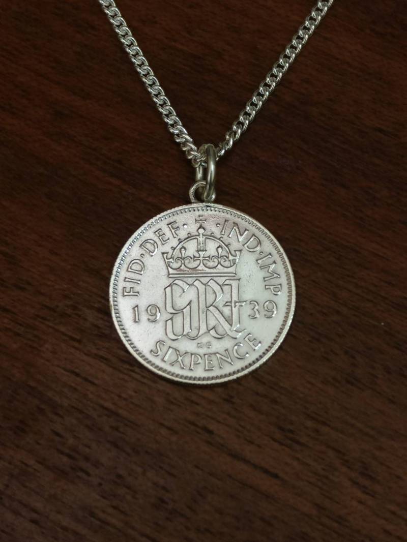 1939 George Vi Sixpence Silber Münze Halskette von CoinCreationsShop