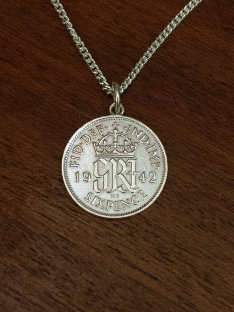 1942 George Vi Sixpence Silber Münze Halskette von CoinCreationsShop
