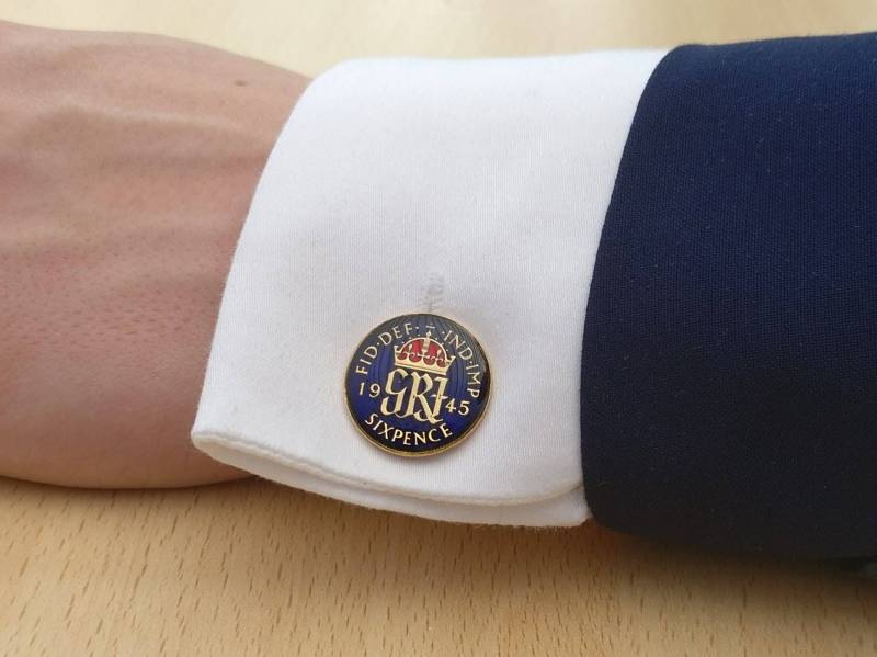 1945 George Vi Sixpence Manschettenknöpfe von CoinCreationsShop