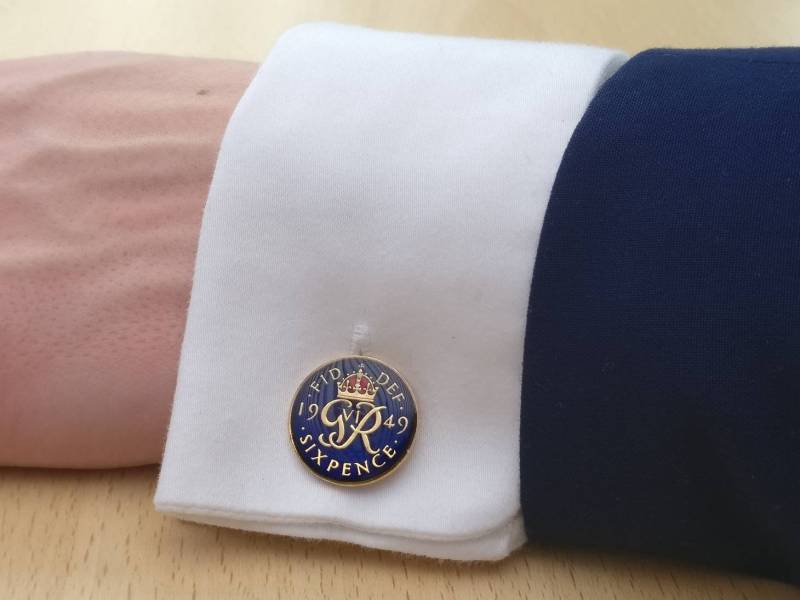 1949 George Vi Sixpence Manschettenknöpfe von CoinCreationsShop