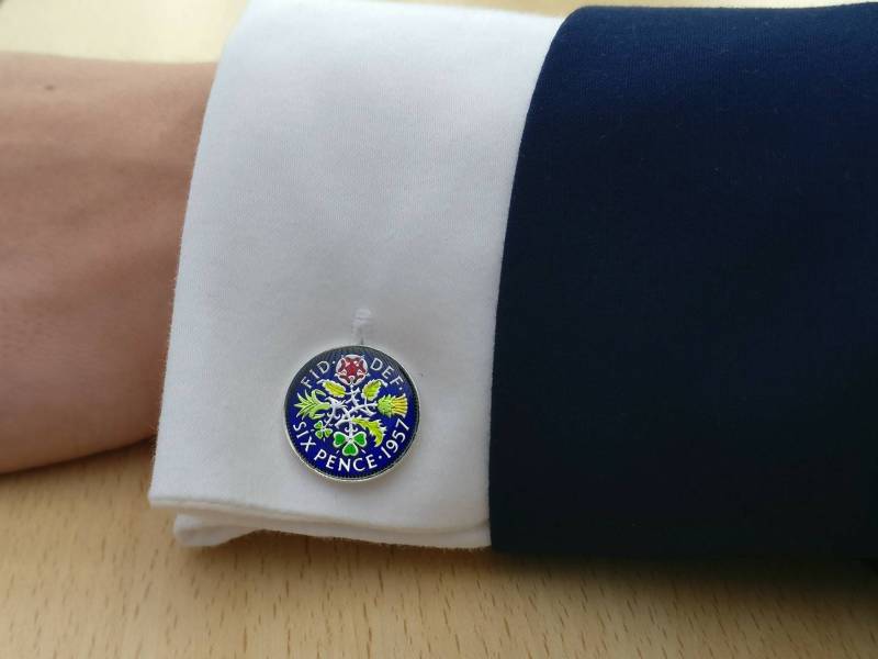 1957 Sixpence-Manschettenknöpfe von CoinCreationsShop