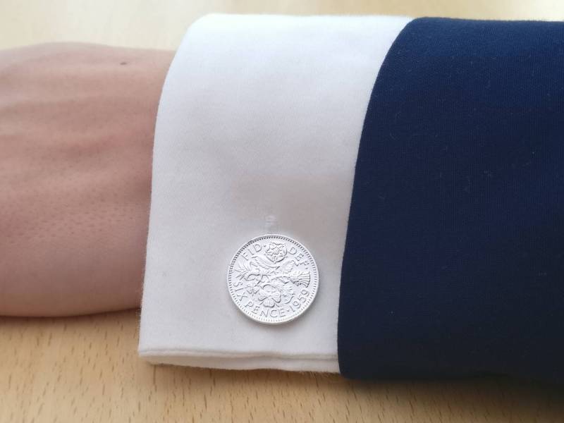 1959 Sixpence-Manschettenknöpfe von CoinCreationsShop