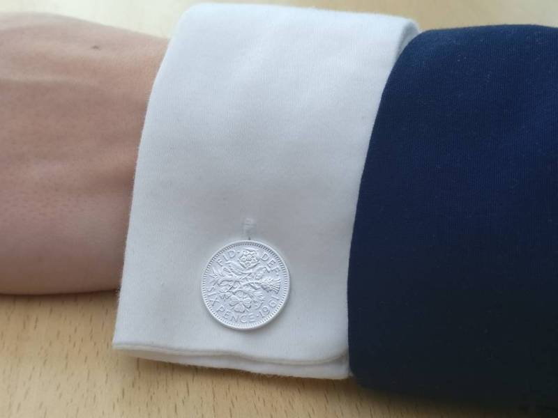 1961 Sixpence - Manschettenknöpfe Mit Versilberter Münze von CoinCreationsShop