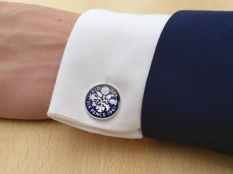 1961 Sixpence-Manschettenknöpfe von CoinCreationsShop