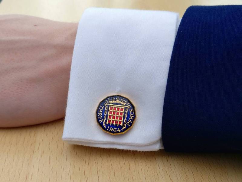 1964 Dreigroschen - Emaillierte Geldmünze Manschettenknöpfe von CoinCreationsShop