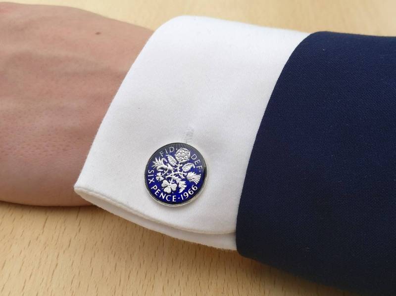 1966 Sixpence-Manschettenknöpfe von CoinCreationsShop