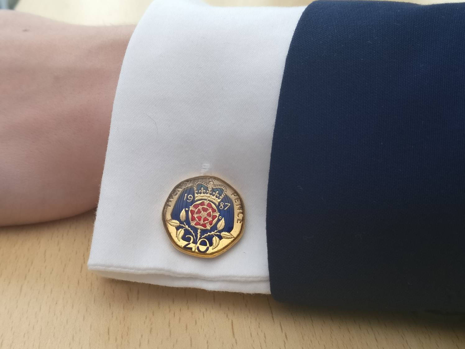 1987 Twenty Pence - Emaillierte Münz-Manschettenknöpfe von CoinCreationsShop