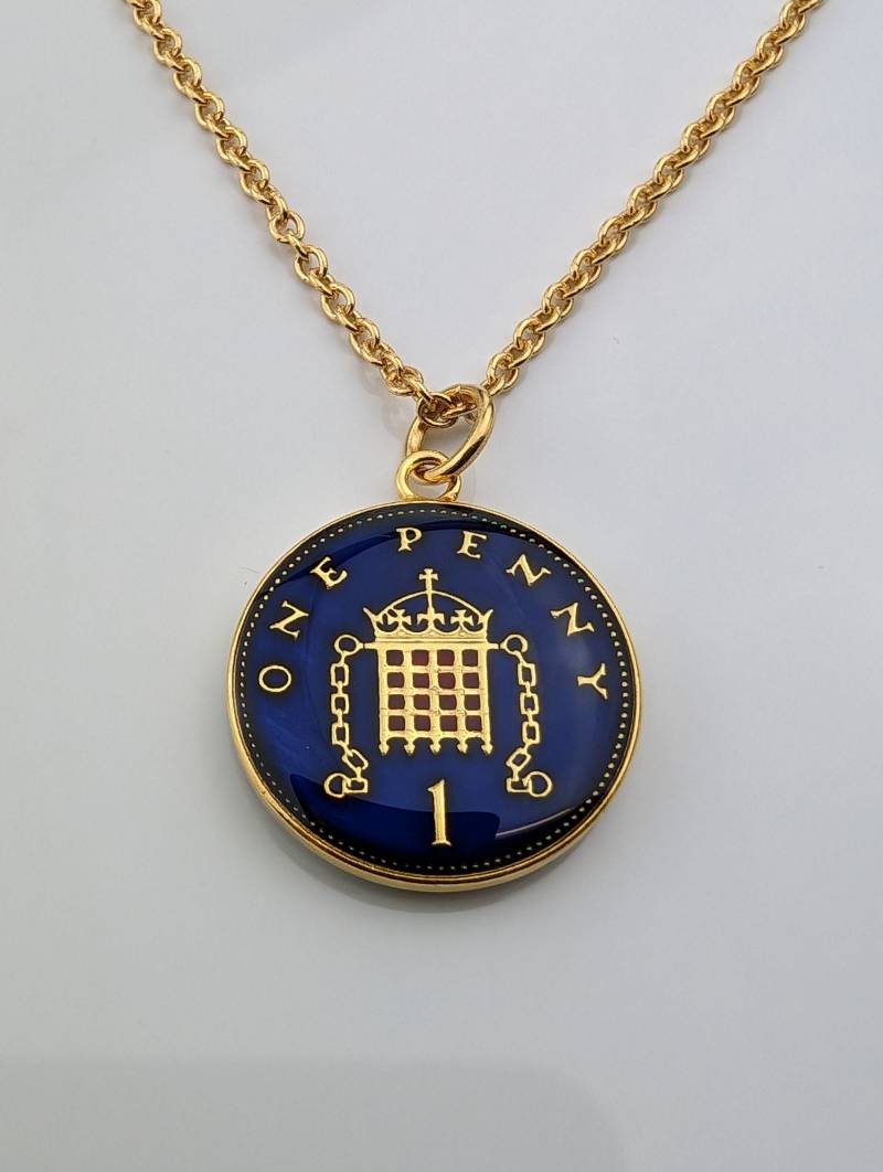 1994 One Penny - Emaillierte Münz-Halskette von CoinCreationsShop