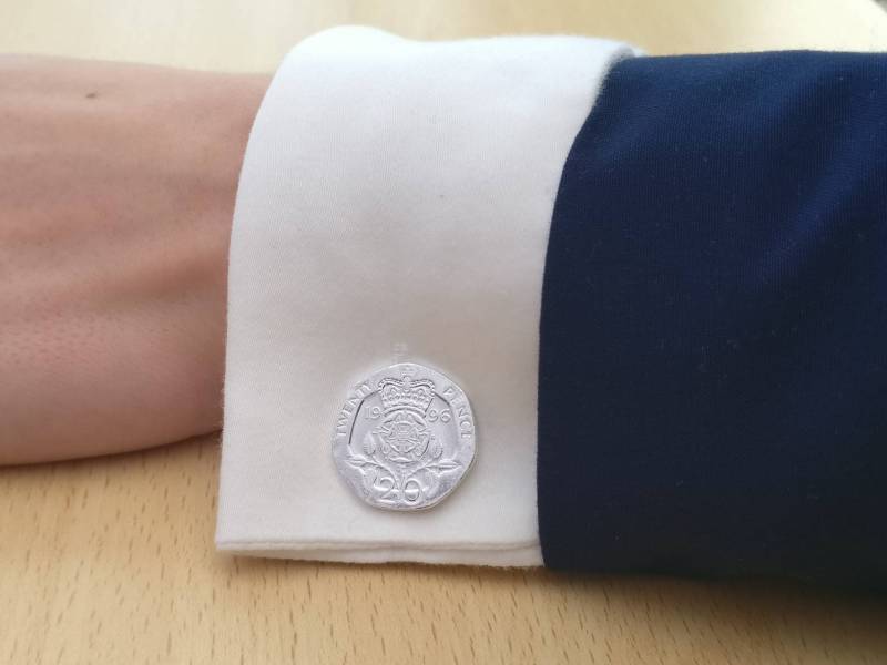 1996 Twenty Pence - Manschettenknöpfe Mit Versilberter Münze von CoinCreationsShop